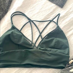 Lulu lemon long line strappy bra in green